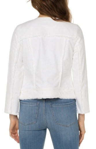 Frayed Zip Denim Jacket