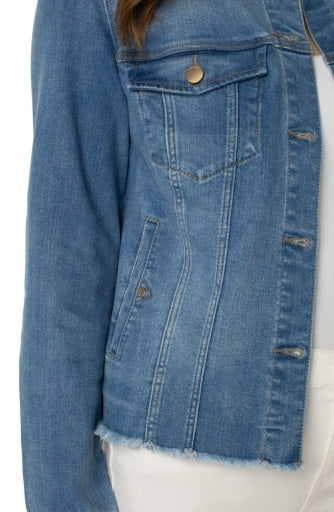 Classic Jean Jacket with Fray Hem
