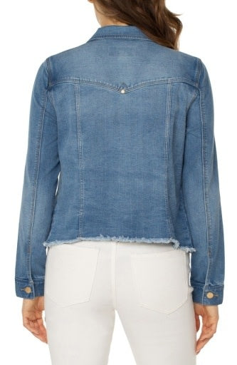 Classic Jean Jacket with Fray Hem