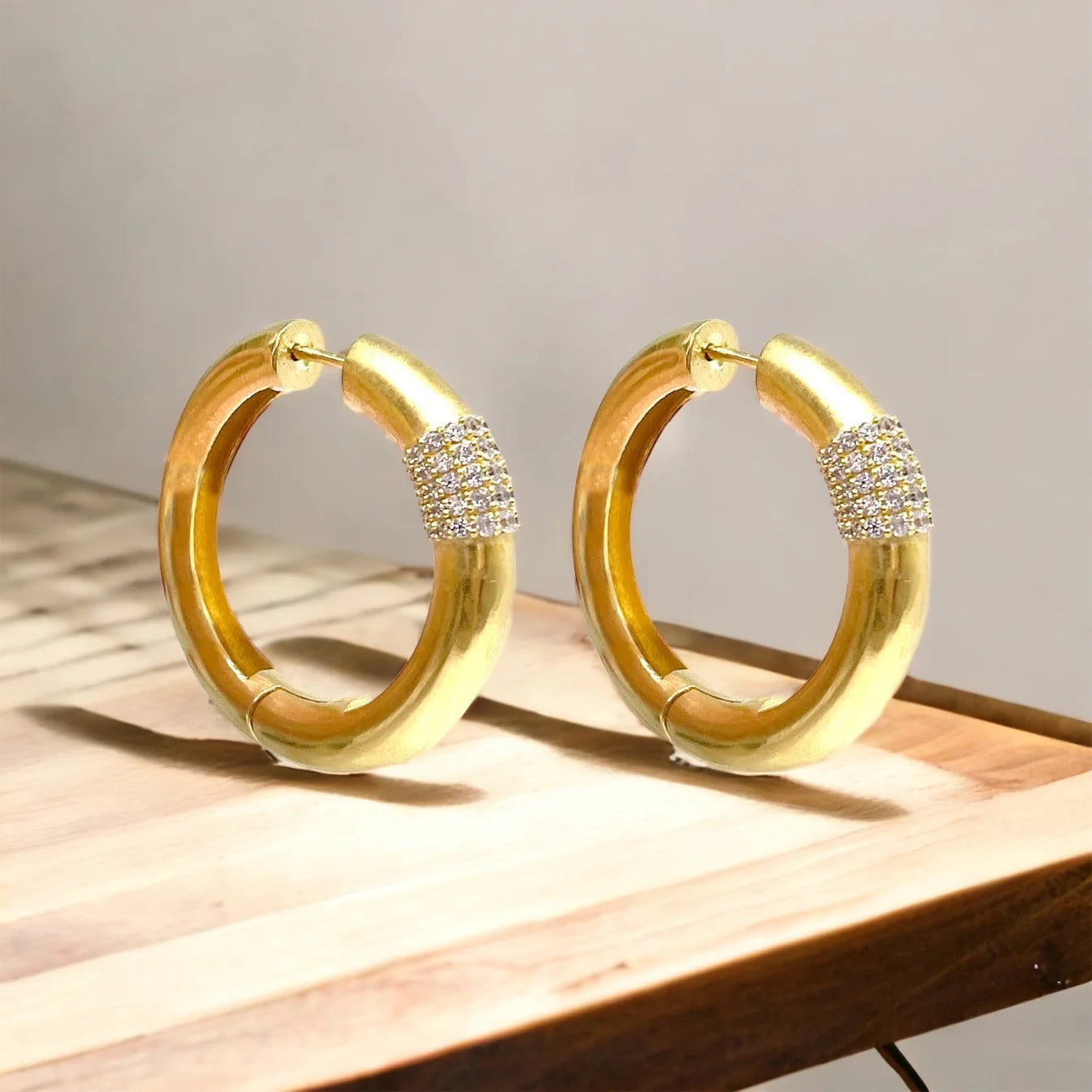 Gold Botere Tube Hoops 1.5"
