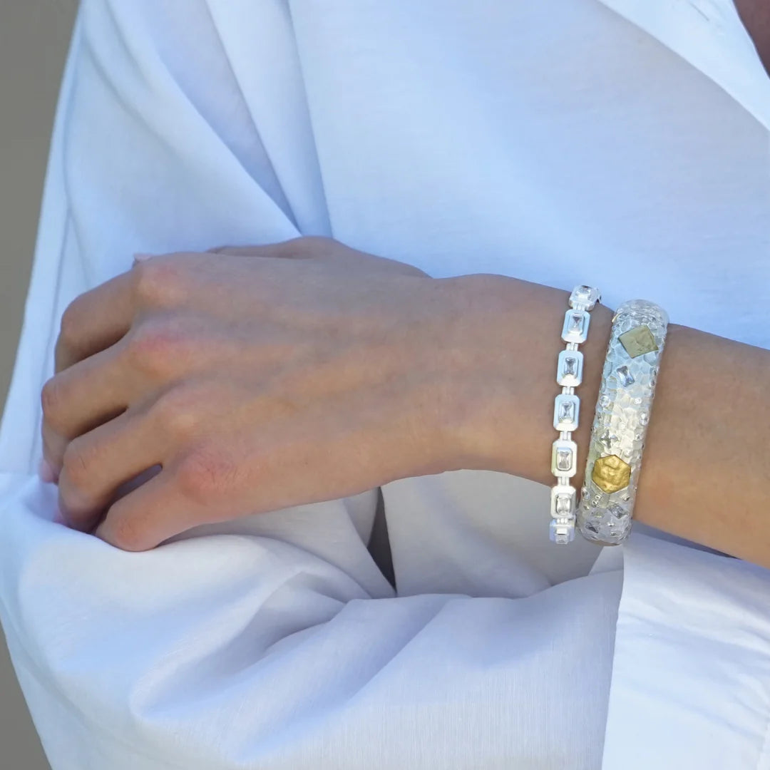 Satin Silver Redondo Bangle