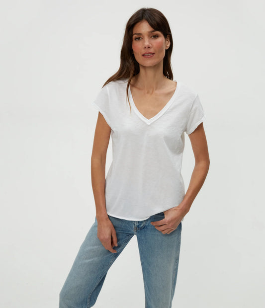 Baxter V-Neck Raw Edge Tee