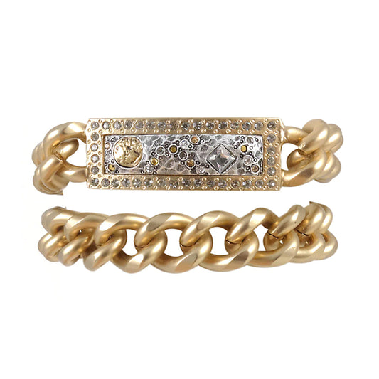 Gold Harira Double Wrap ID Bracelet
