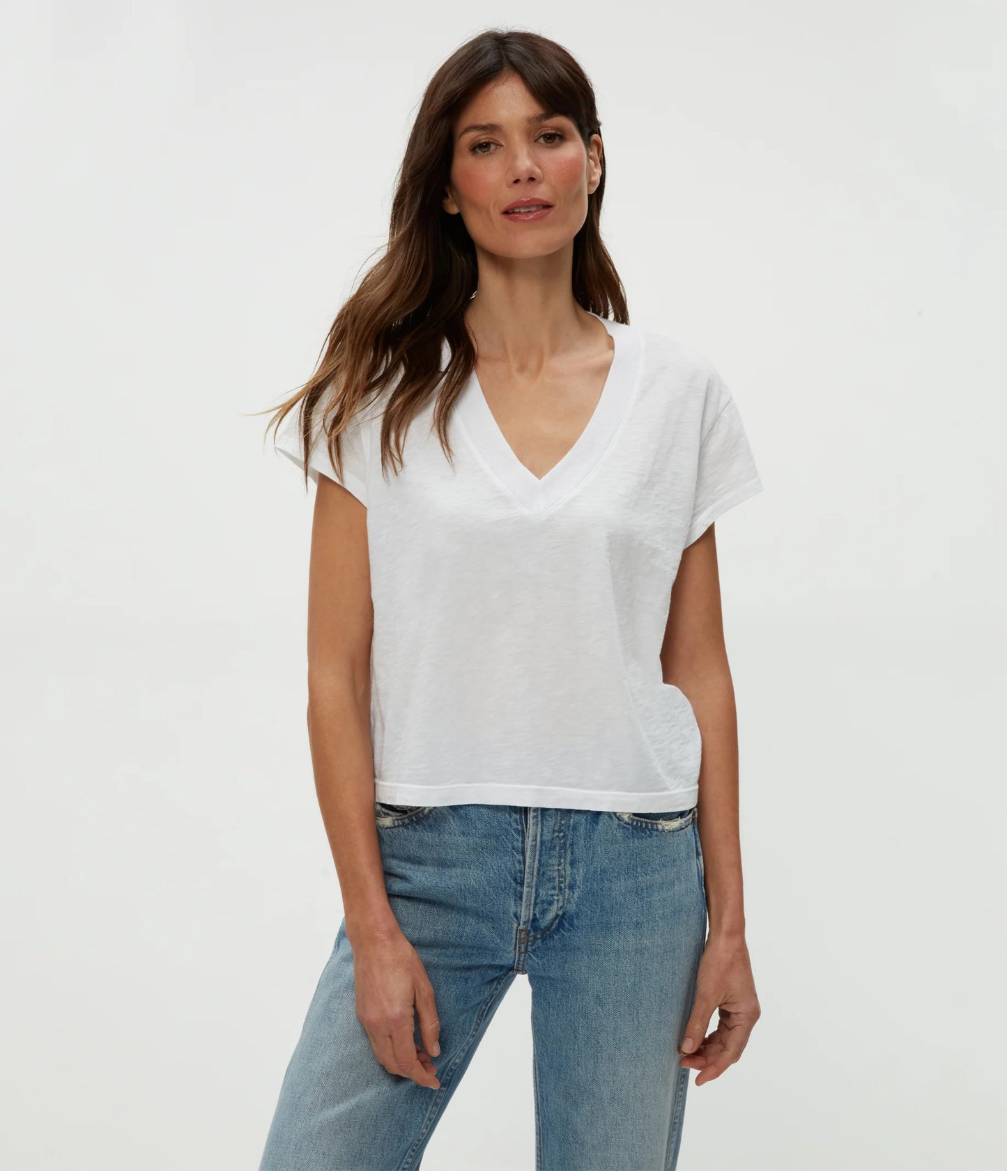 Harlan Cropped V-Neck Tee