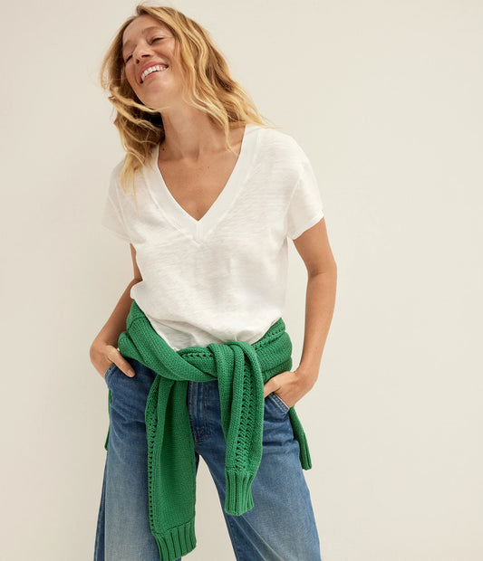 Harlan Cropped V-Neck Tee