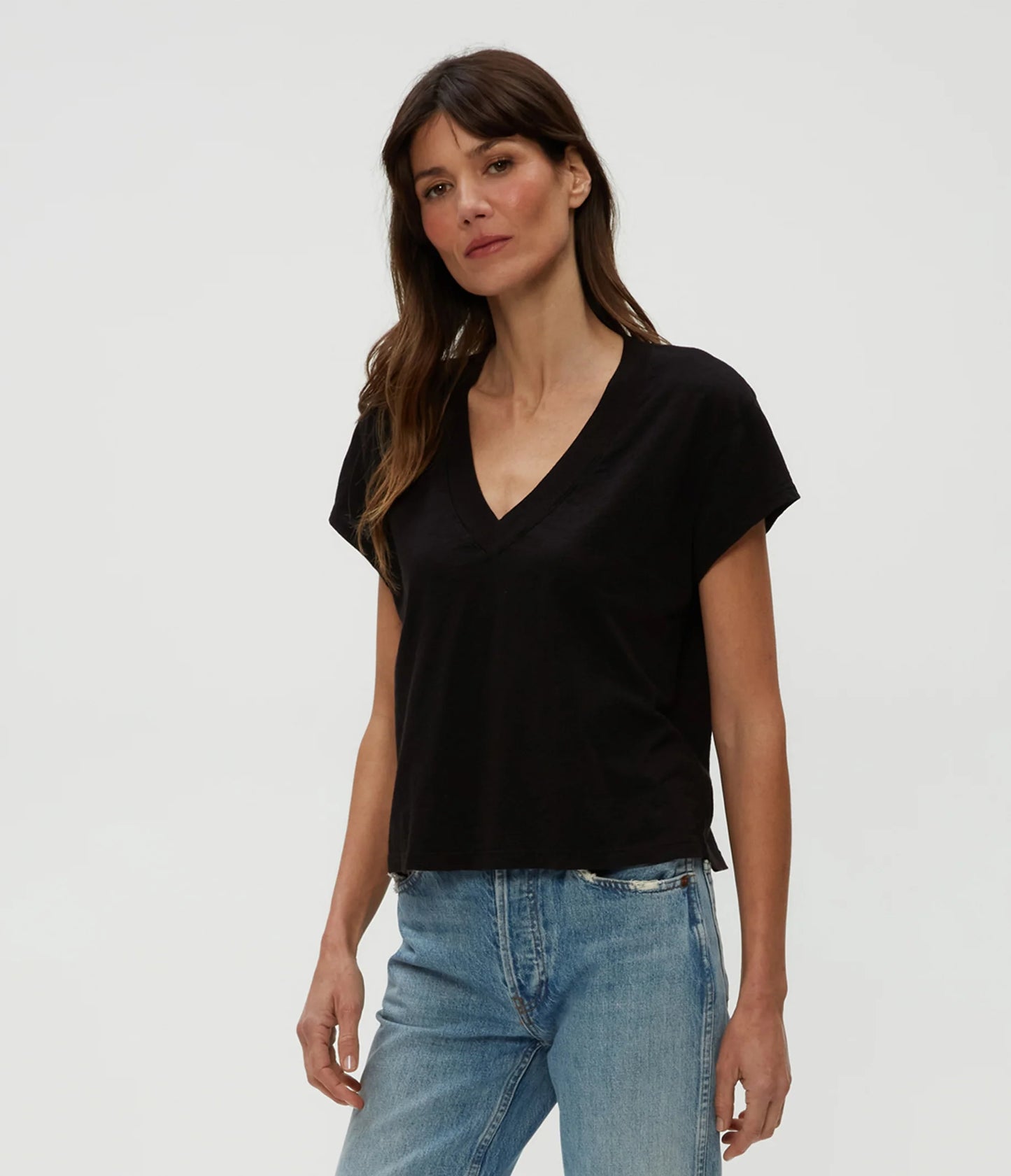 Harlan Cropped V-Neck Tee