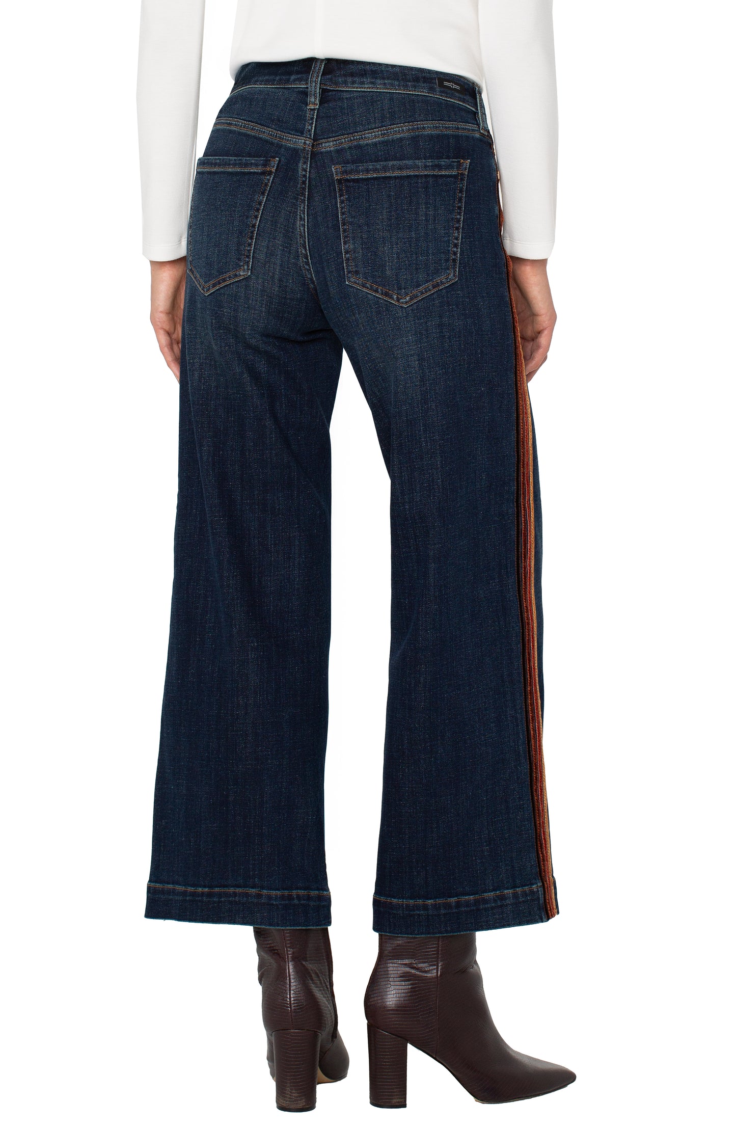 stride wide leg w/ velvet trim 28' ins