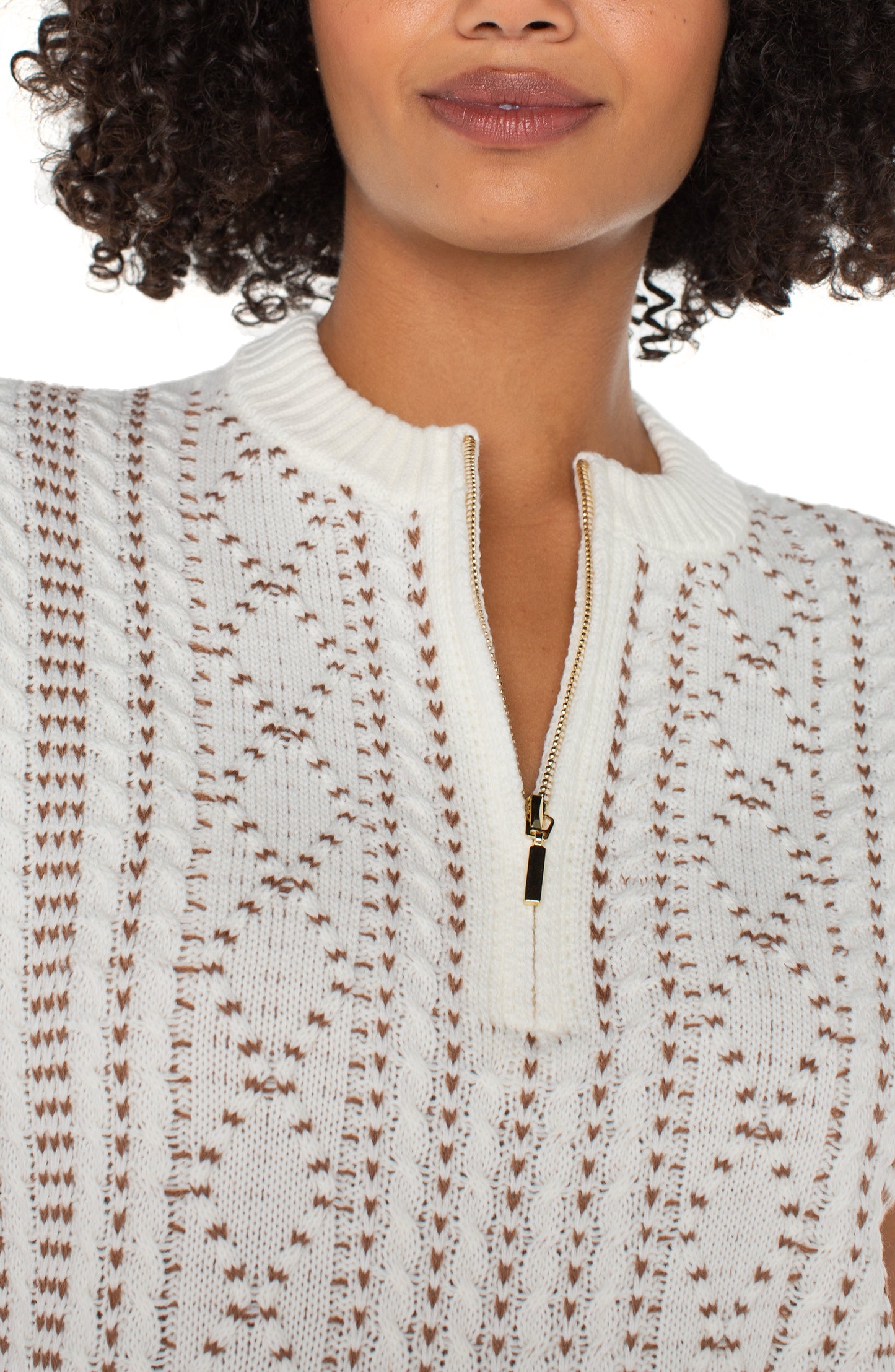 cap slv dolman 1/2 zip sweater