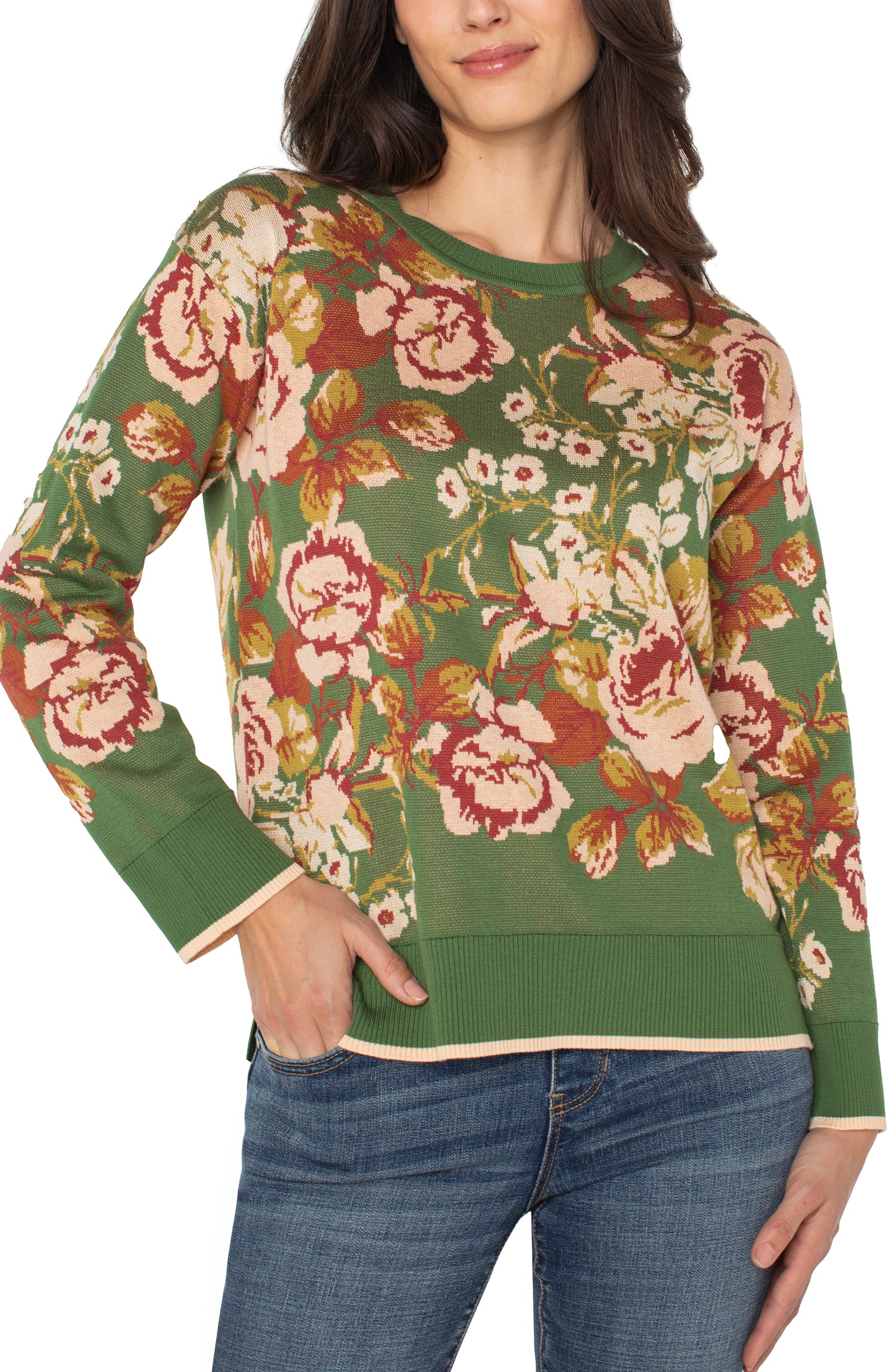 long slv crew neck sweater