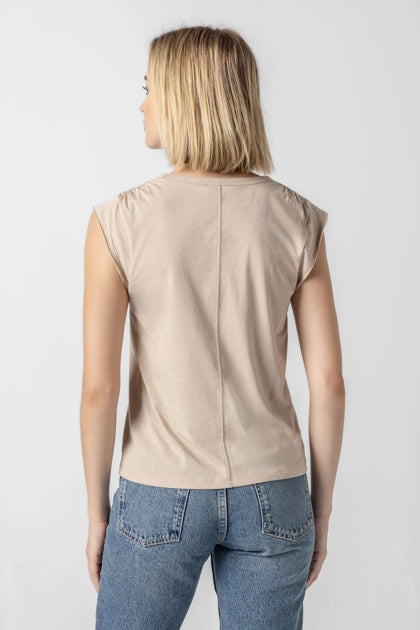 Shirred Shoulder Tee