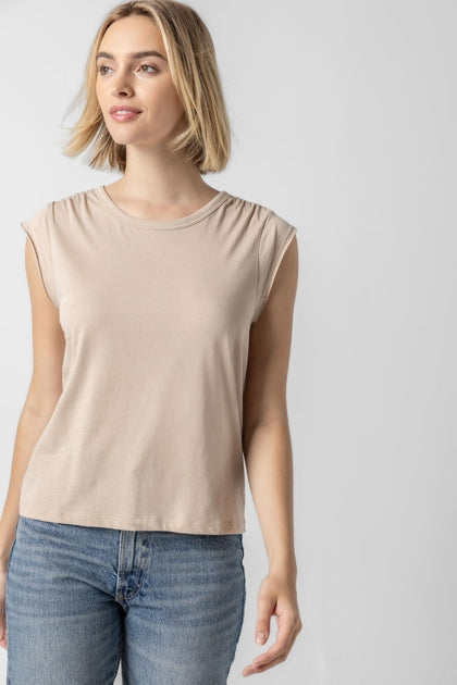 Shirred Shoulder Tee