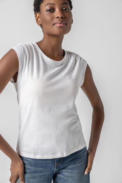 Shirred Shoulder Tee