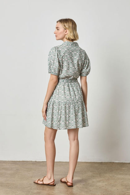 Short Sleeve Tiered Peplum Dress