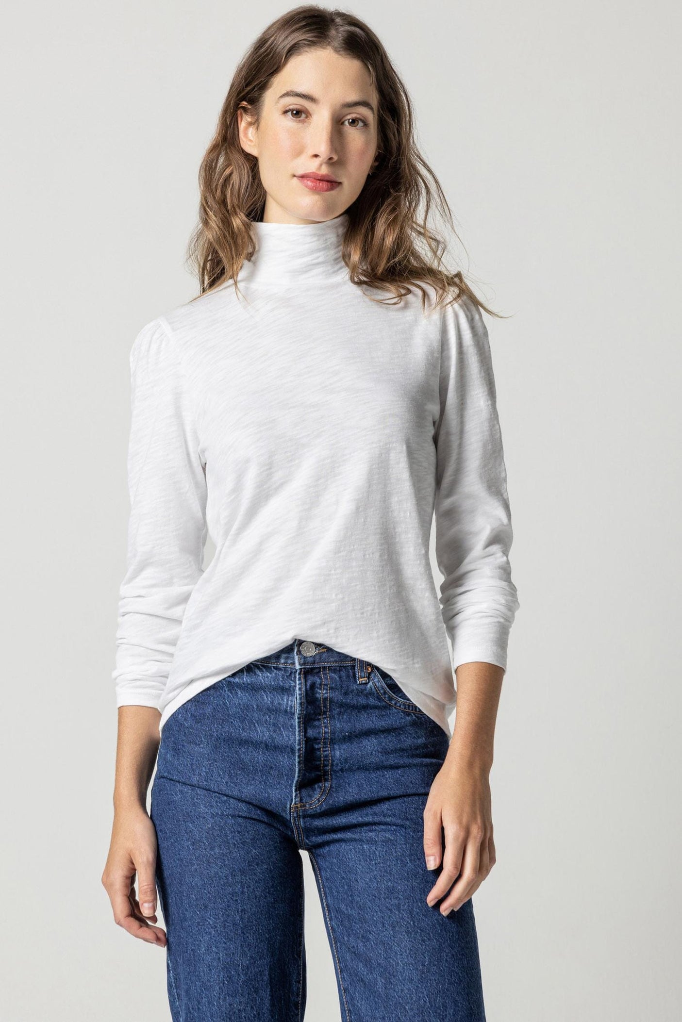 Puff Sleeve Turtleneck Tee