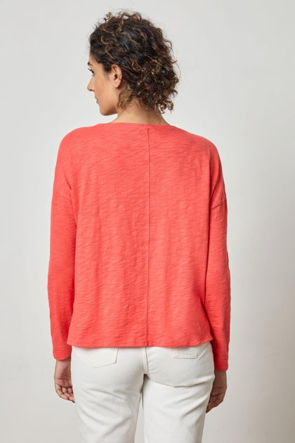 Drop Shoulder Seamed Boatneck