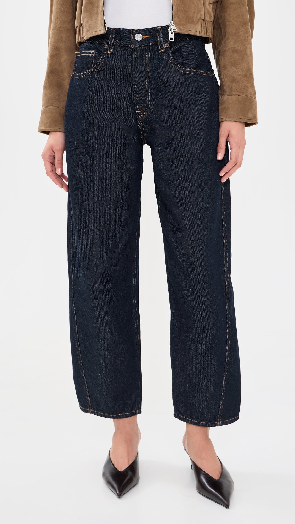 Beau Seamed Crescent Raw Jean