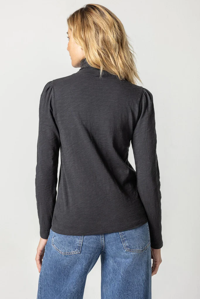 Puff Sleeve Turtleneck Tee