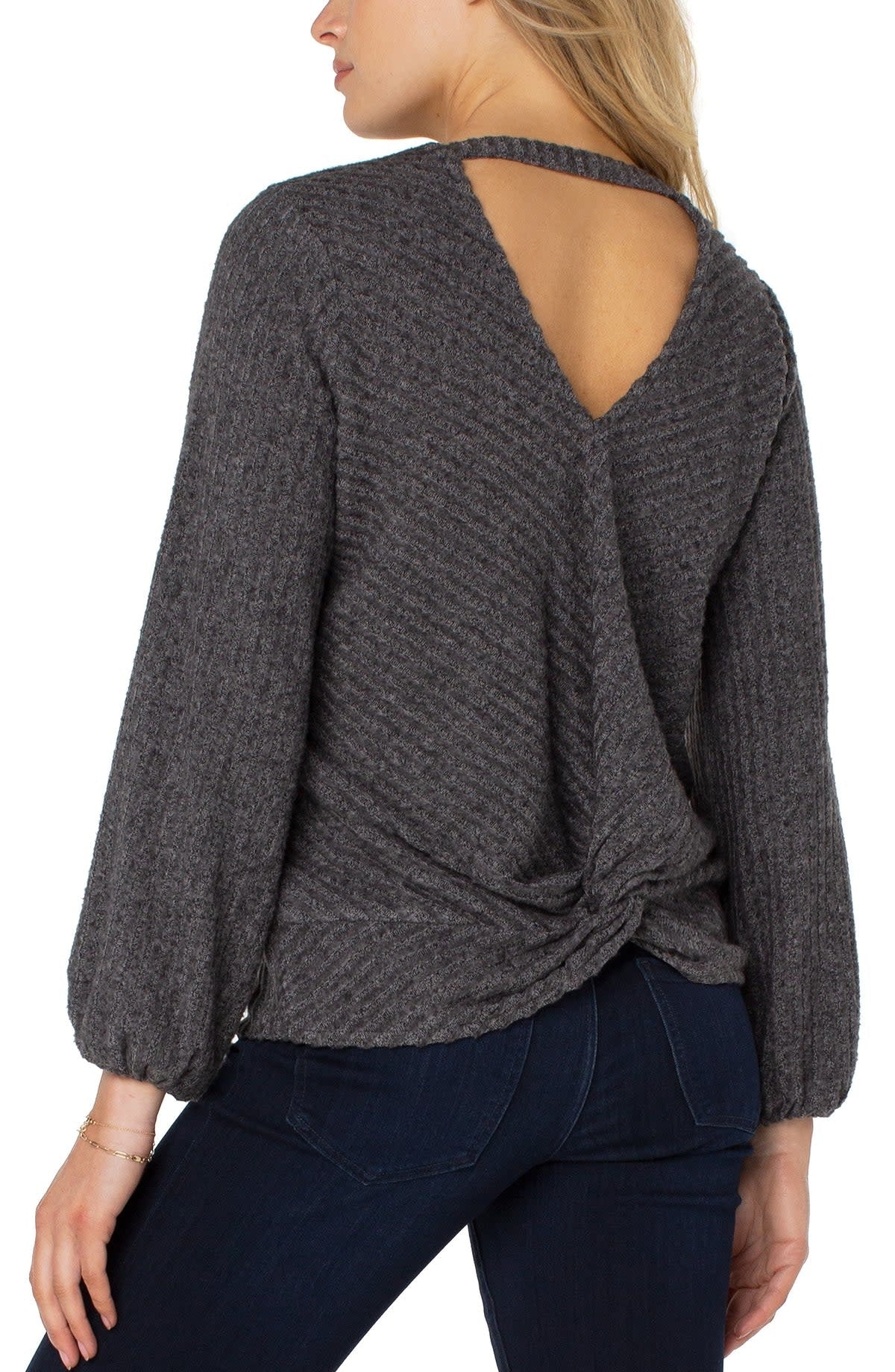 Twist Back L/S Knit Top