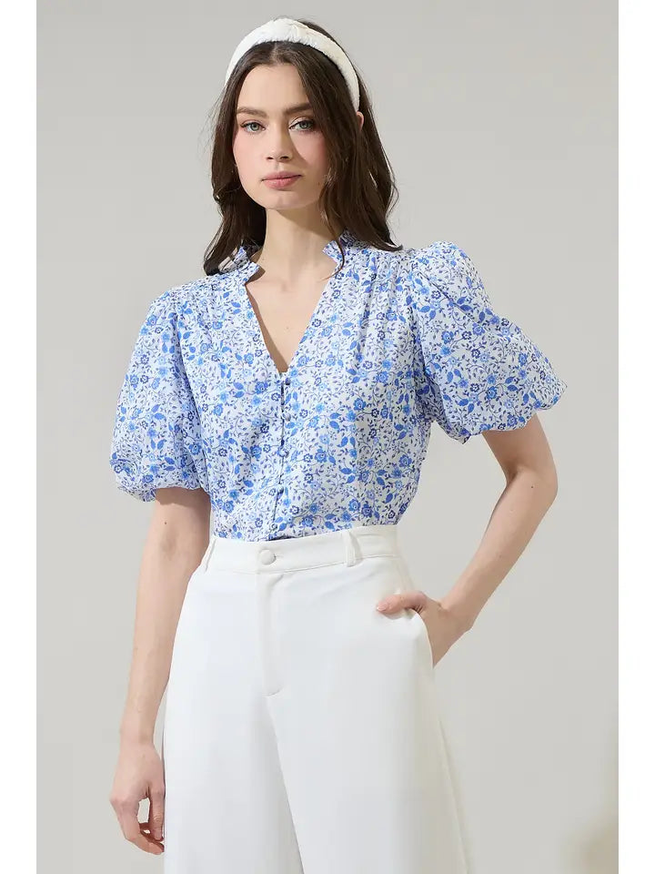 Maisie Floral Idara Button Down Top