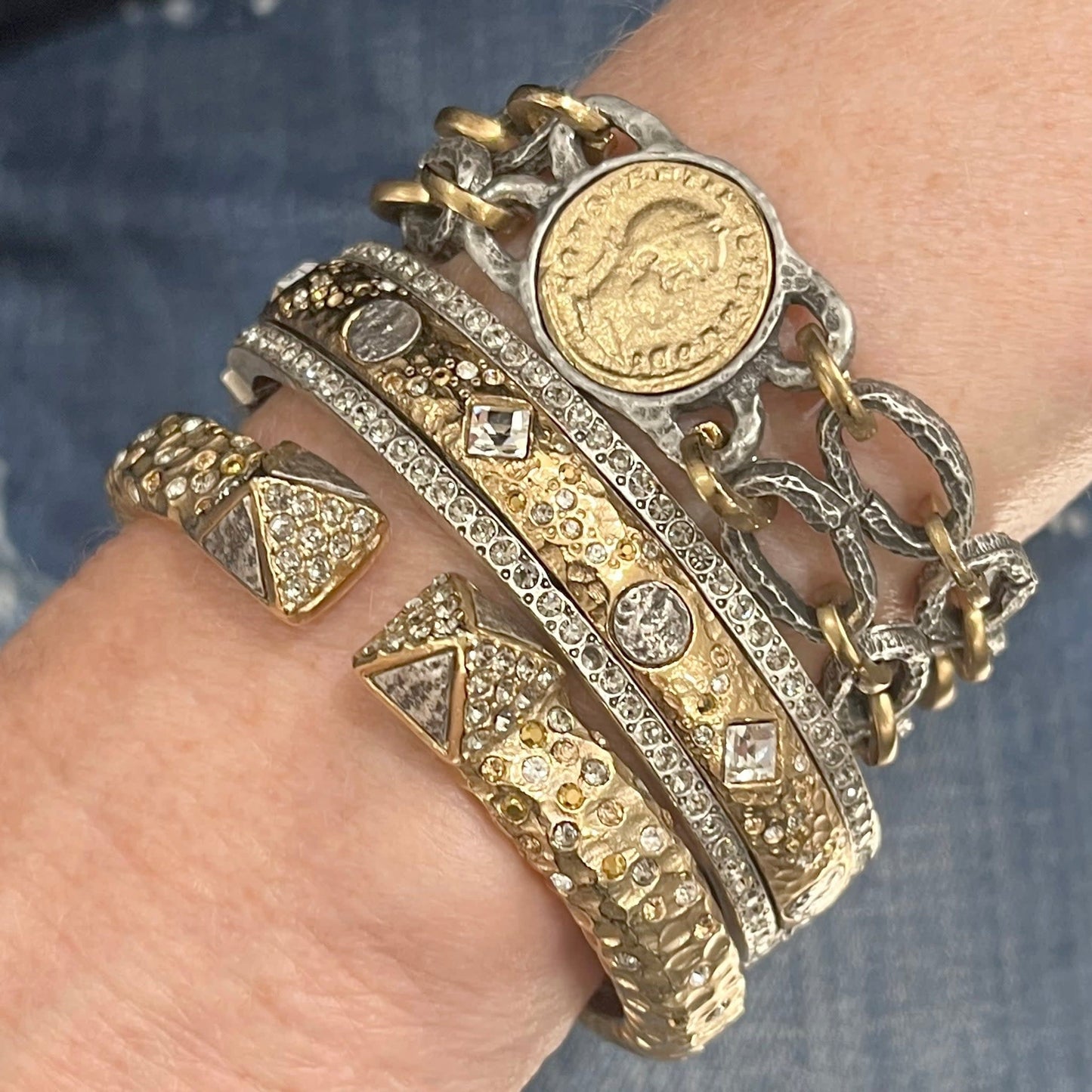 Vintage Silver Link Constantine Bracelet