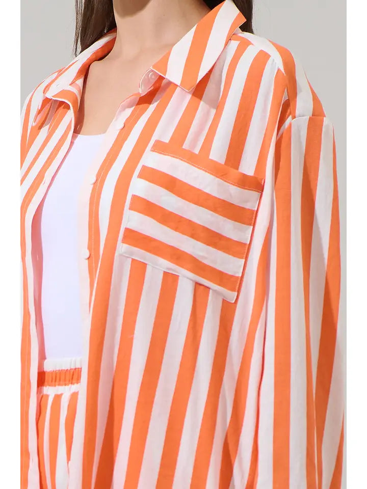 Valera Striped Dalton Boyfriend Button Down Shirt