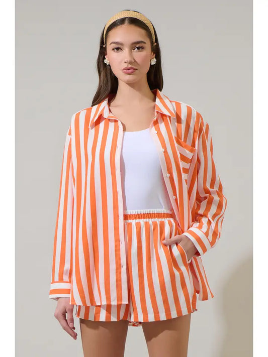 Valera Striped Dalton Boyfriend Button Down Shirt