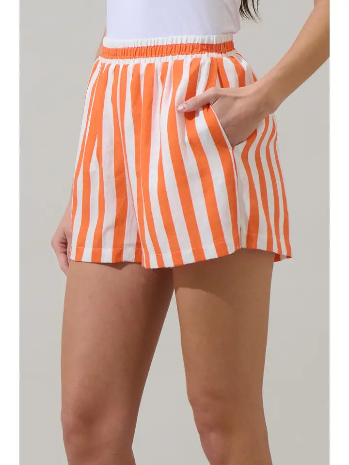 Valera Striped Tayler Smocked Shorts