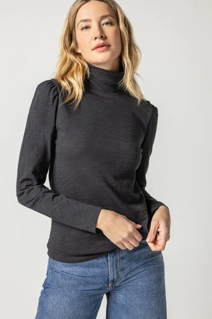 Puff Sleeve Turtleneck Tee