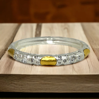 Satin Silver Cela Bangle