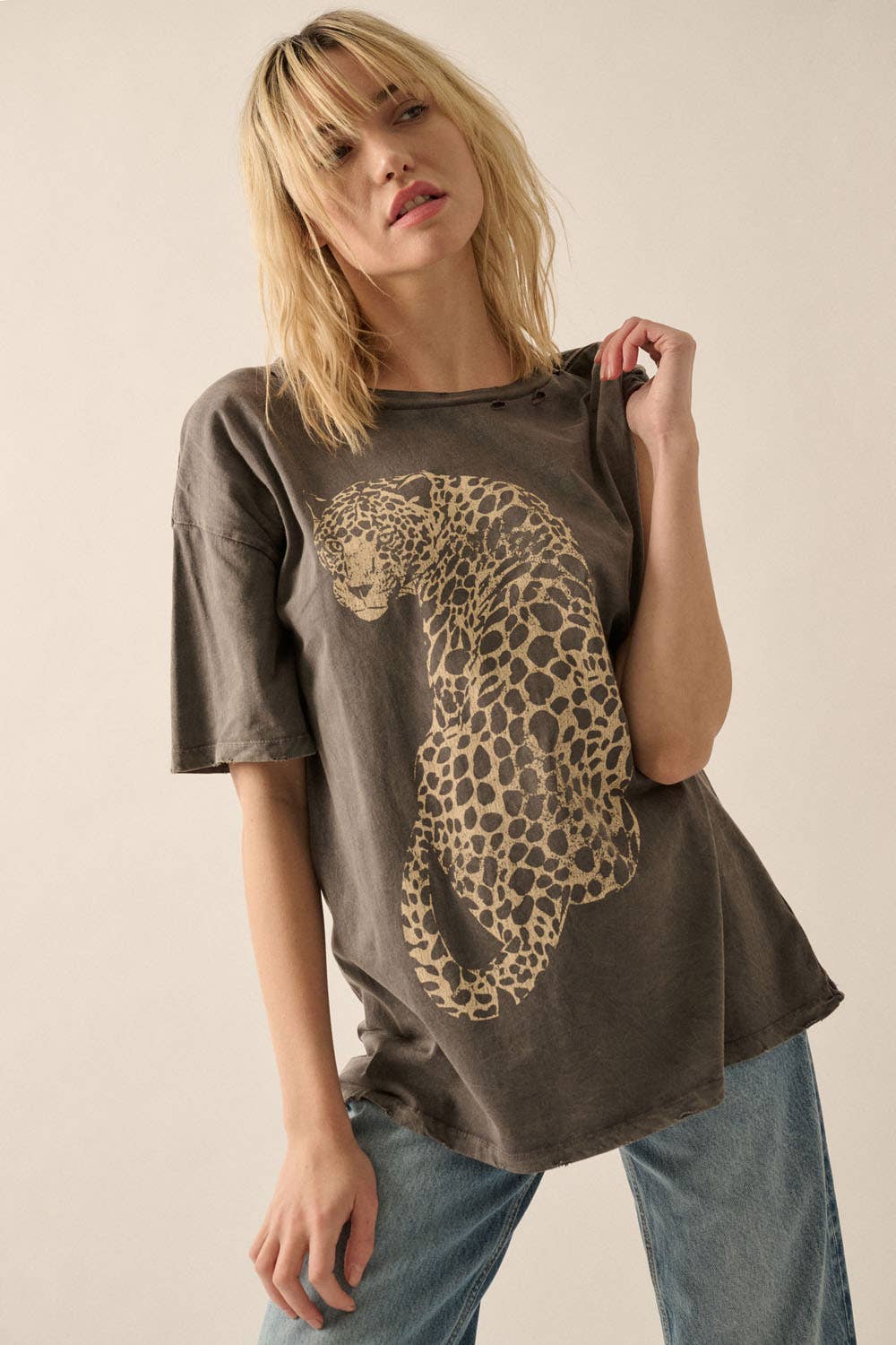 Cheetah Mineral Washed Tee