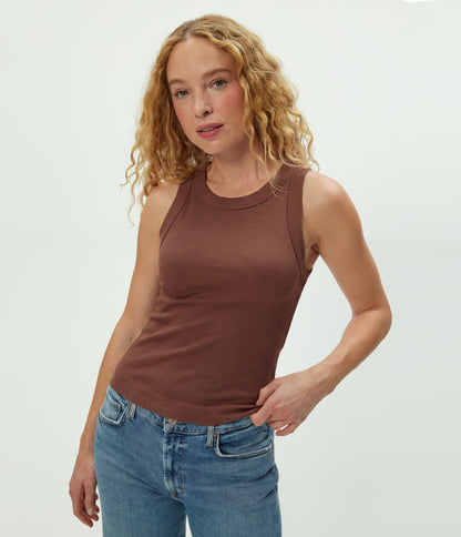 Gina Wide Binding Crop Tank Top