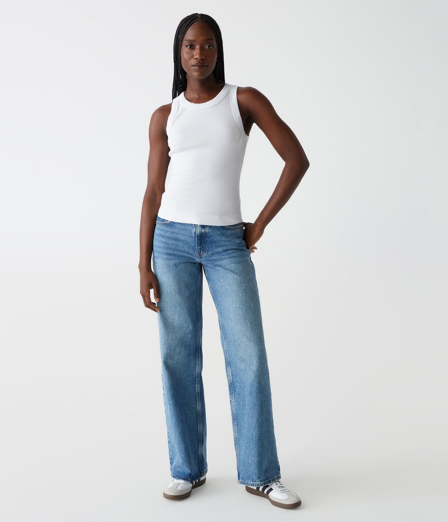 Gina Wide Binding Crop Tank Top