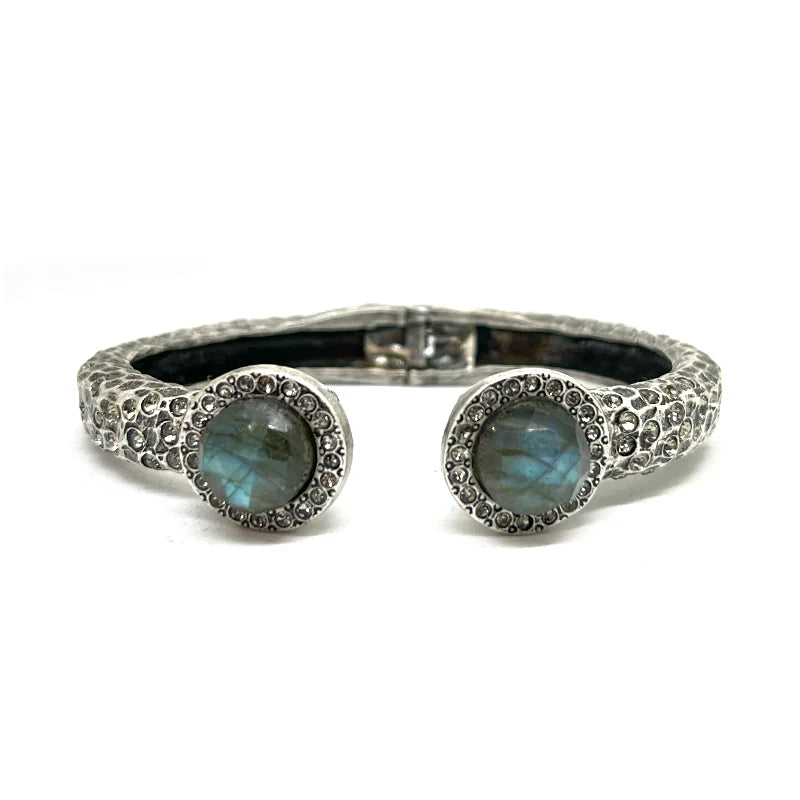 Vintage Silver Tuscany Double Labradorite Bangle