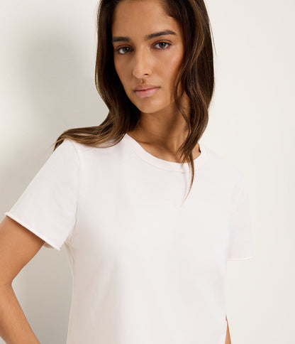 Jackie Raw Edge Crew Neck Tee