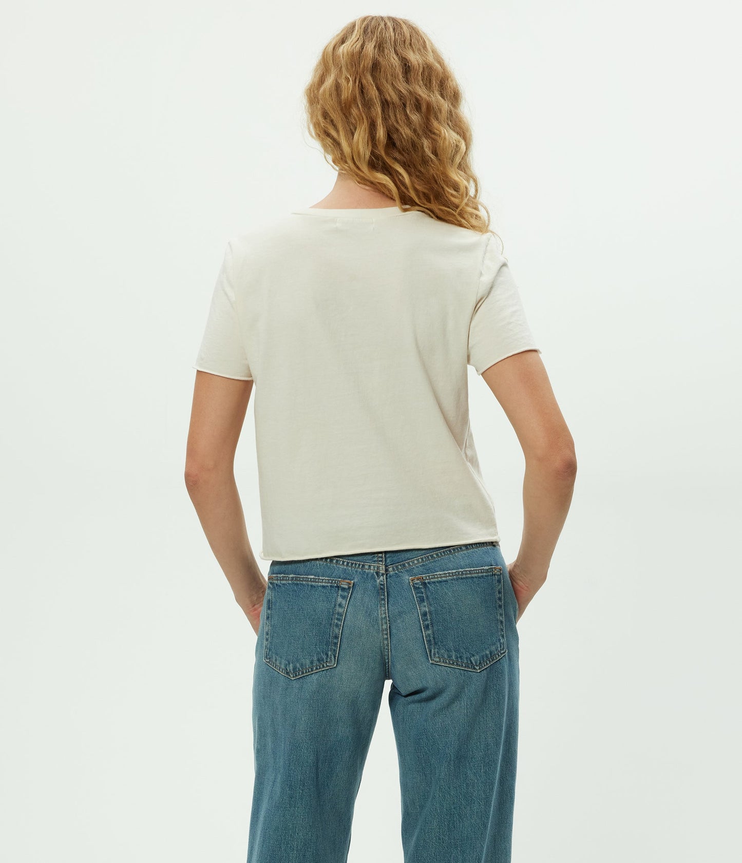 Jackie Raw Edge Crew Neck Tee