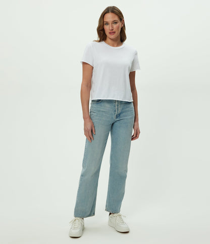 Jackie Raw Edge Crew Neck Tee