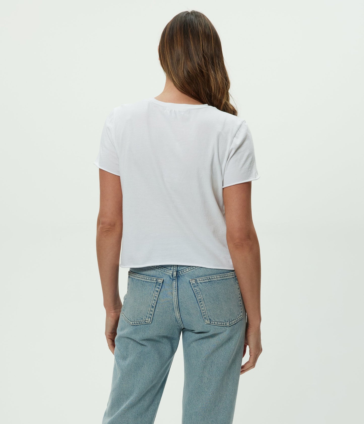 Jackie Raw Edge Crew Neck Tee