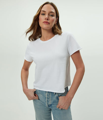 Jackie Raw Edge Crew Neck Tee
