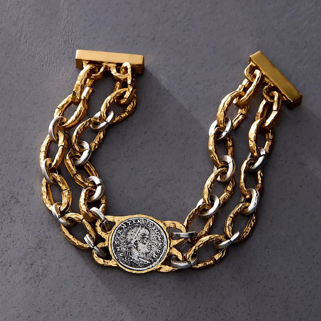 Gold Link Constantine II Bracelet
