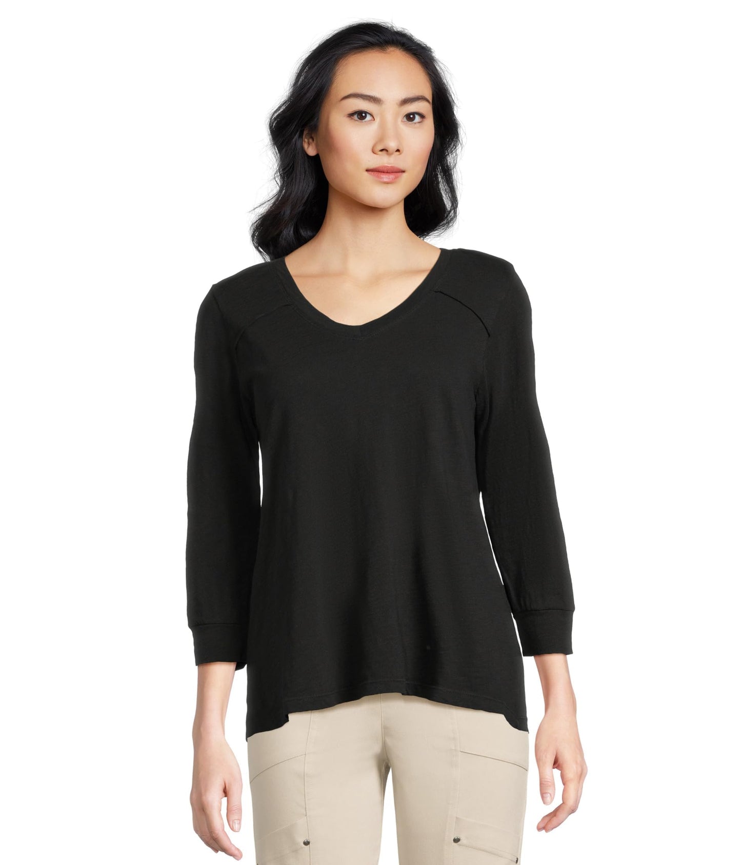61687  V-Neck Tee w/ Rib Trim