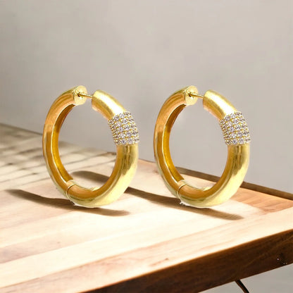 Gold Botere Tube Hoops 1.5"
