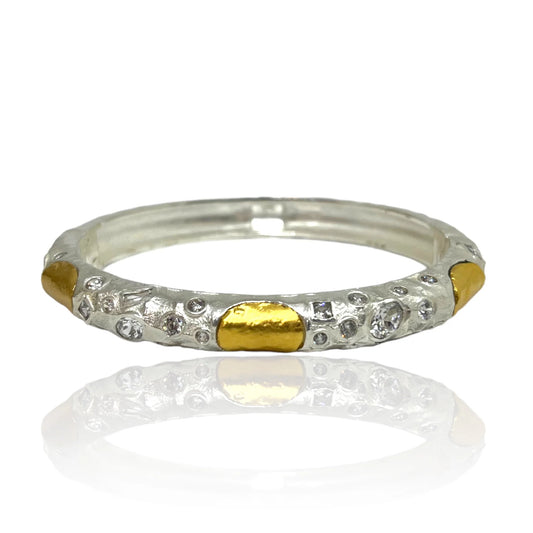 Satin Silver Cela Bangle