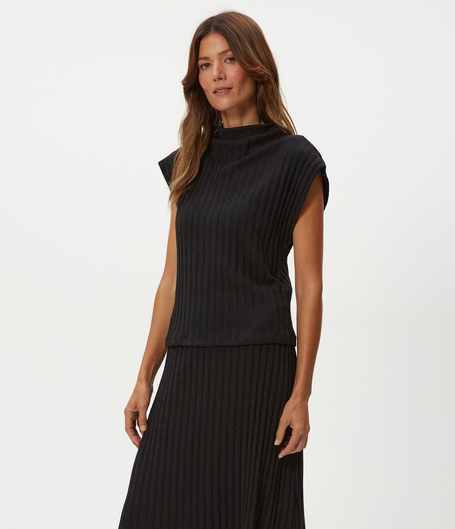 Minka Mock Neck Sleeveless Top