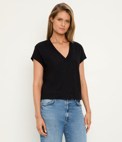 Harlan Cropped V-Neck Tee