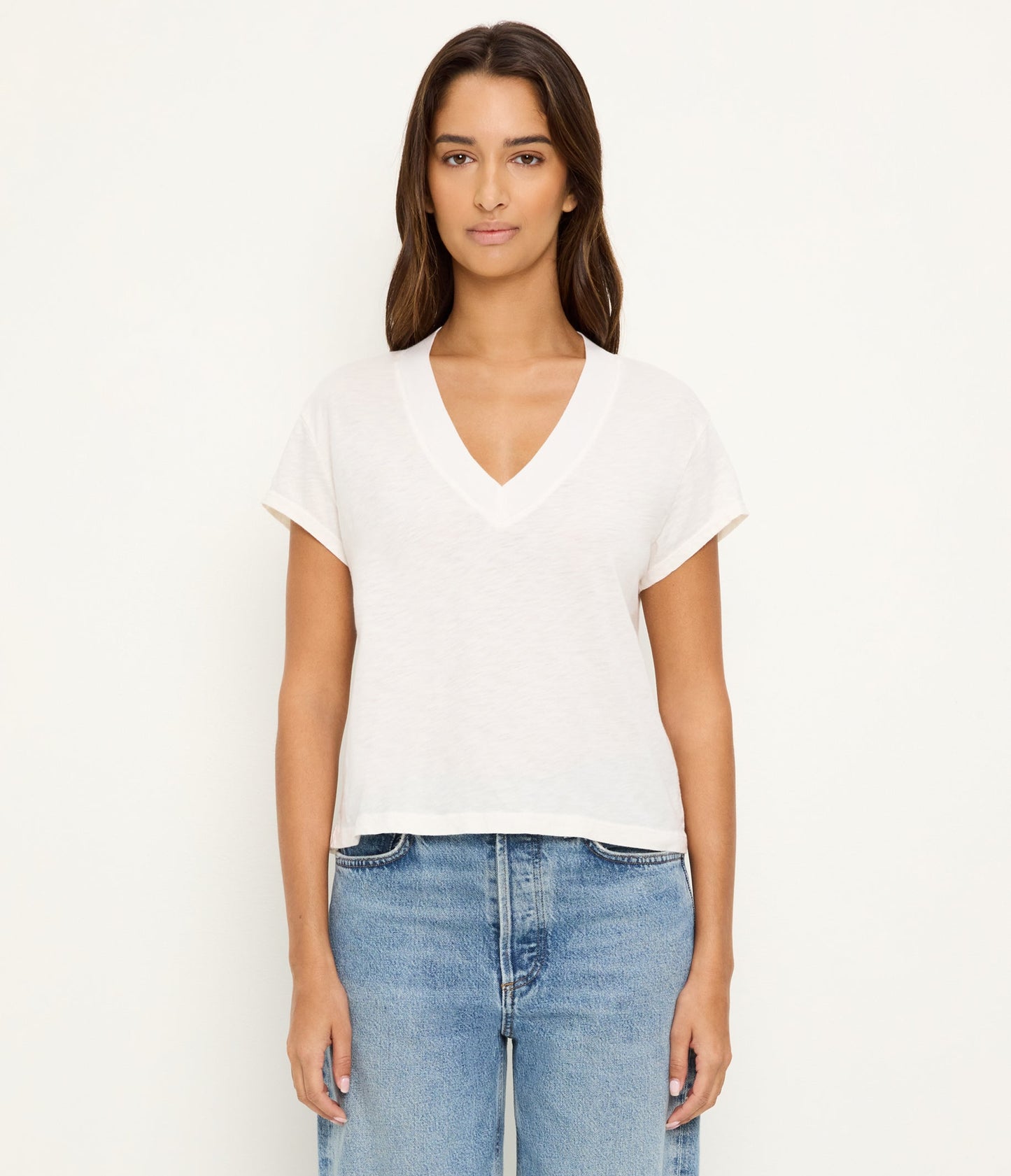 Harlan Cropped V-Neck Tee