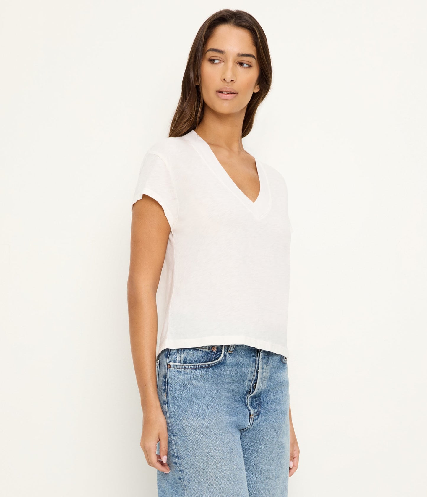 Harlan Cropped V-Neck Tee