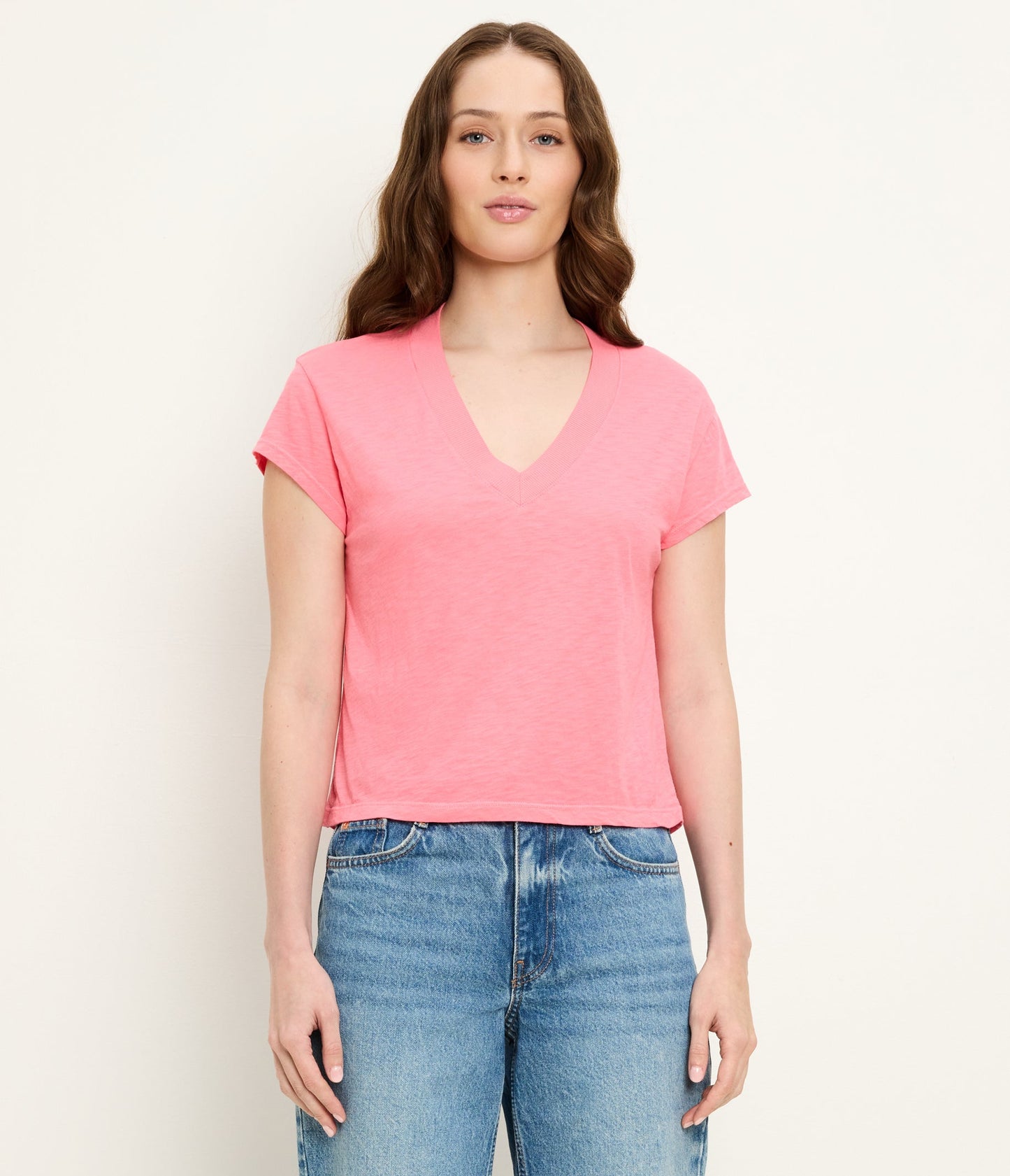 Harlan Cropped V-Neck Tee