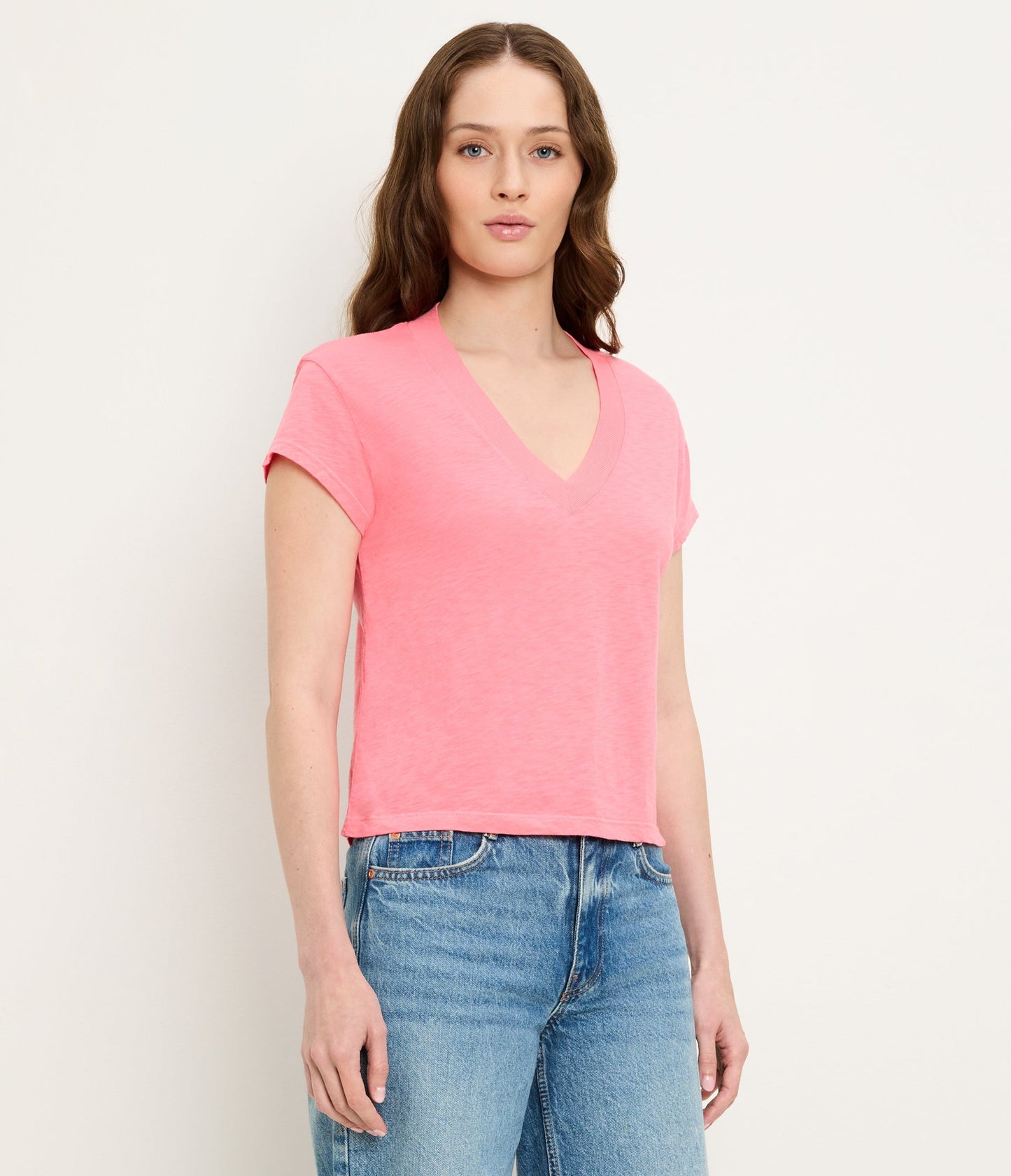 Harlan Cropped V-Neck Tee