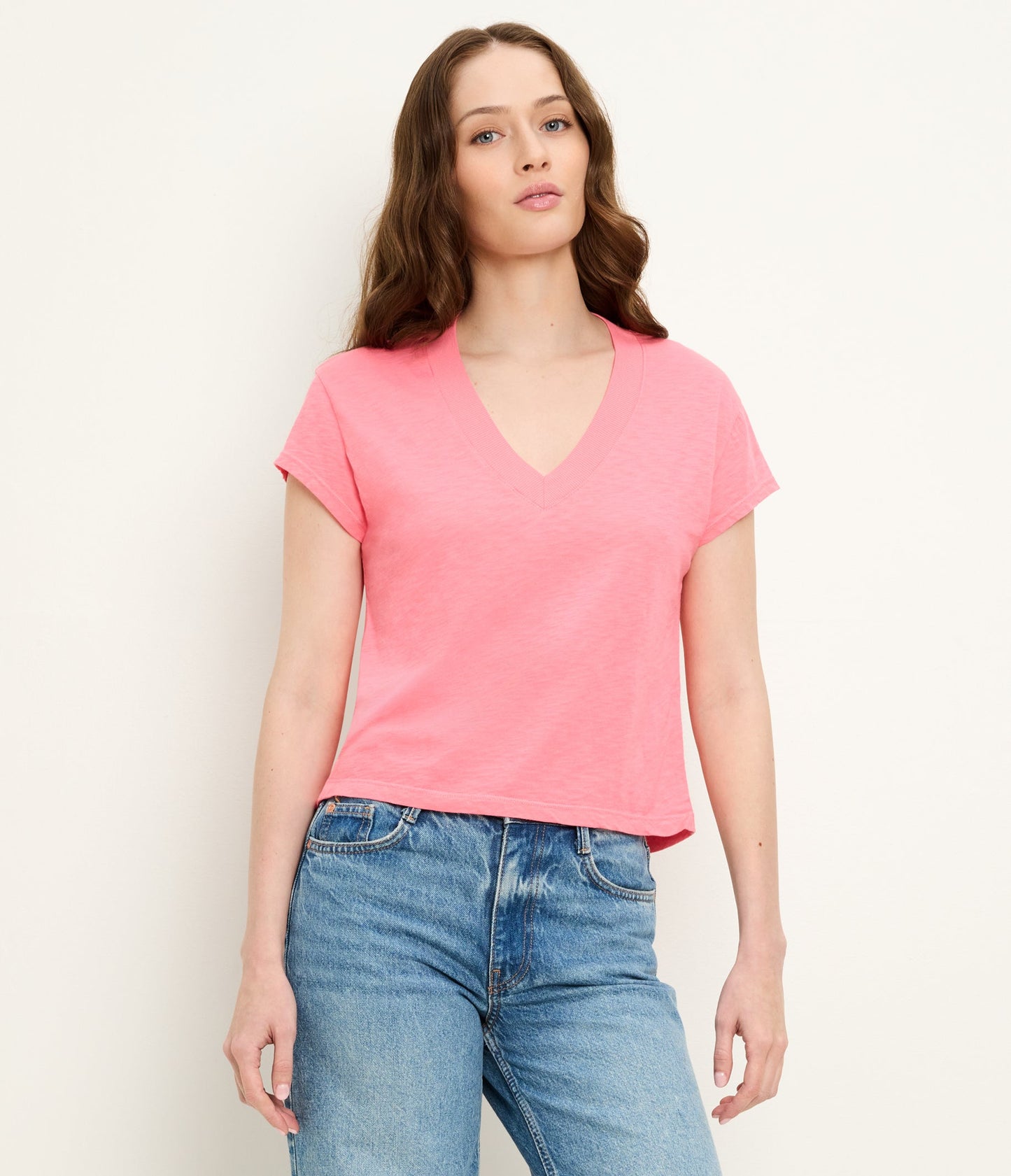 Harlan Cropped V-Neck Tee