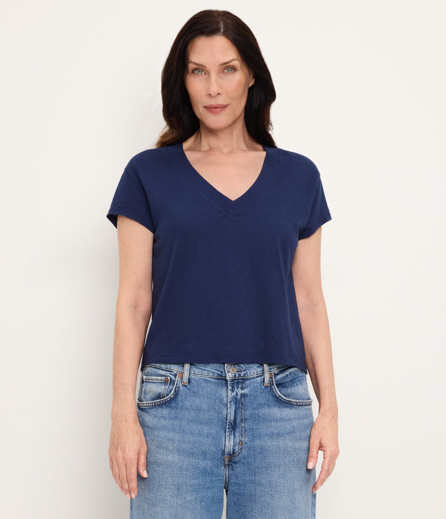 Harlan Cropped V-Neck Tee